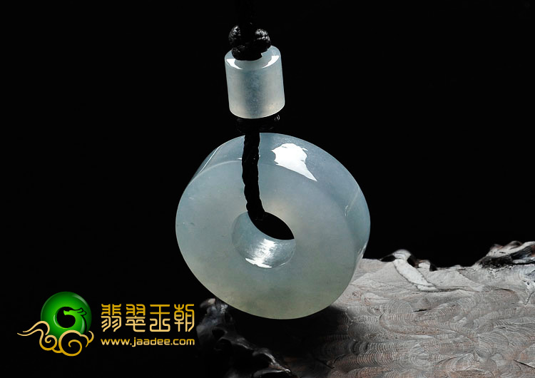 冰种蓝晴水缅甸翡翠路路通挂件（一对）