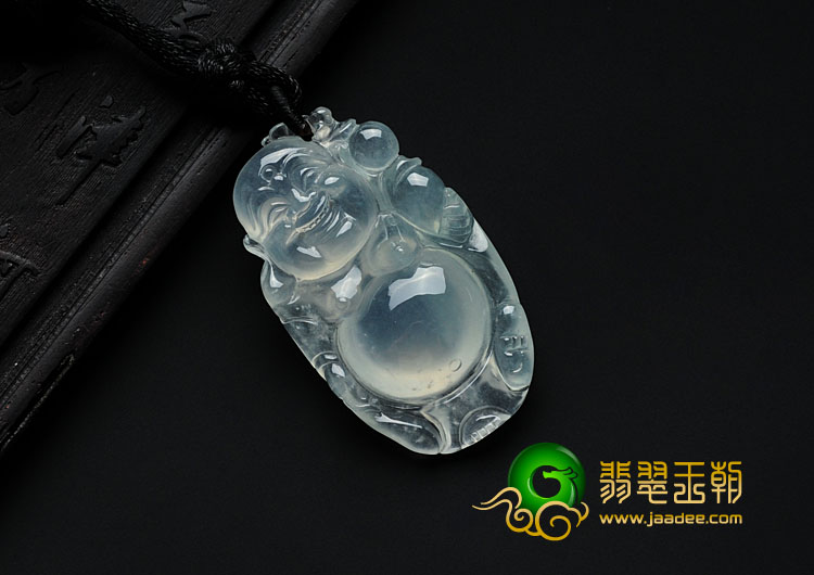 冰玻种缅甸翡翠逍遥佛挂件