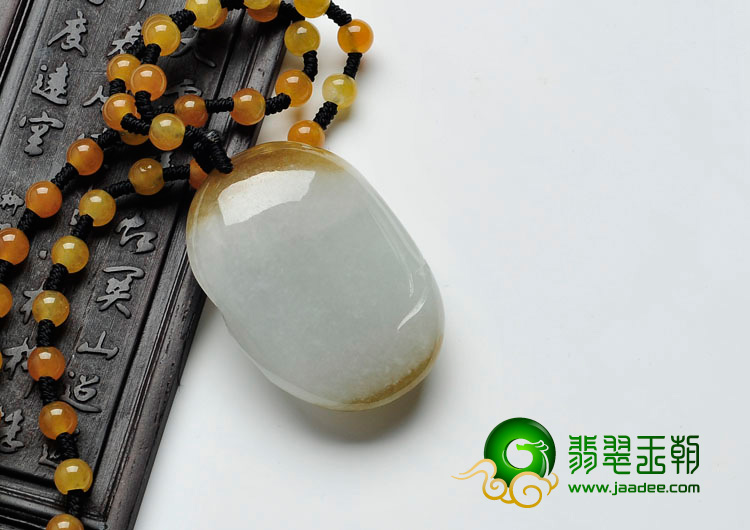 糯冰种褐黄翡缅甸翡翠玉佛挂件