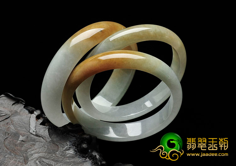 糯冰种黄翡缅甸翡翠手镯（56.8mm/56.9mm/56.4mm）（一批走）