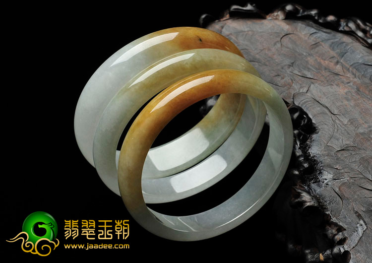 糯冰种黄翡缅甸翡翠手镯（56.8mm/56.9mm/56.4mm）（一批走）