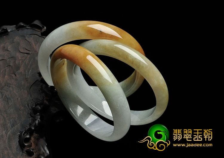 糯冰种黄翡缅甸翡翠手镯（56.8mm/56.9mm/56.4mm）（一批走）