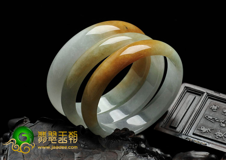 糯冰种黄翡缅甸翡翠手镯（56.8mm/56.9mm/56.4mm）（一批走）