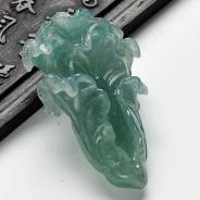 冰种晴水缅甸翡翠白菜挂件