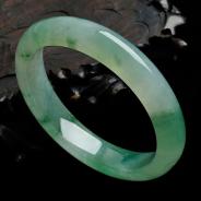 冰种绿晴水缅甸翡翠手镯（49.7mm）