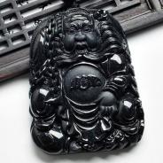 细糯种墨翠缅甸翡翠“天师钟馗”挂件