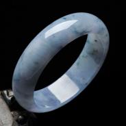 糯冰种紫罗兰飘花缅甸翡翠手镯（58.3mm）