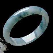 冰种飘花缅甸翡翠手镯（55.3mm）