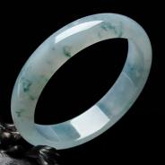 冰种飘花缅甸翡翠手镯（59.5mm）