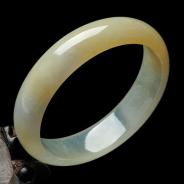 冰种黄翡缅甸翡翠手镯（56.6mm）