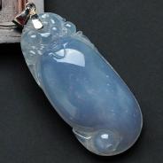 冰种紫罗兰缅甸翡翠福瓜挂件