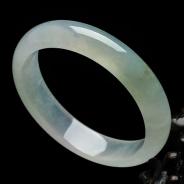 冰种晴水淡紫罗兰缅甸翡翠手镯（56.6mm）