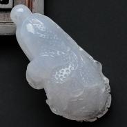 糯冰种缅甸翡翠白菜挂件