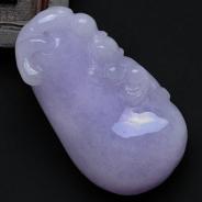 糯冰种紫罗兰缅甸翡翠福瓜挂件