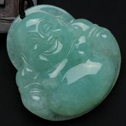 糯冰种晴水缅甸翡翠玉佛挂件