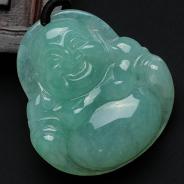 糯冰种晴水缅甸翡翠玉佛挂件