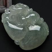 冰种晴水缅甸翡翠福禄寿挂件