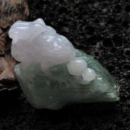 糯冰种晴水紫罗兰缅甸翡翠枯木逢春挂件