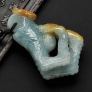 糯冰种晴水黄翡缅甸翡翠“抓财手”挂件