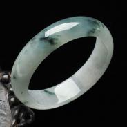 糯冰种飘花缅甸翡翠手镯（56.3mm）