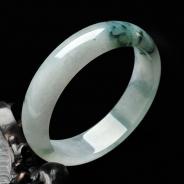 糯冰种飘花缅甸翡翠手镯（56.2mm）