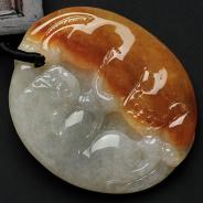 糯冰种黄翡缅甸翡翠貔貅挂件
