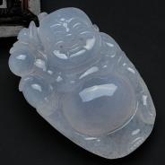 冰种缅甸翡翠逍遥佛挂件