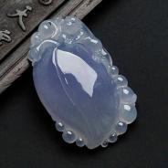 冰种紫罗兰缅甸翡翠寿桃挂件