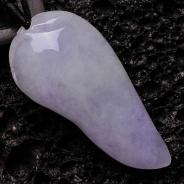 糯冰种紫罗兰缅甸翡翠福瓜挂件