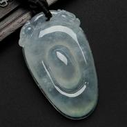 冰种晴水缅甸翡翠福在眼前挂件