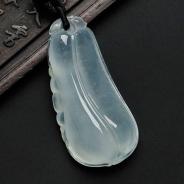 冰玻种晴水缅甸翡翠福瓜挂件