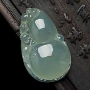 冰种晴水缅甸翡翠福禄寿挂件