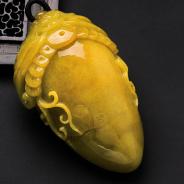 细糯种黄翡缅甸翡翠福瓜挂件