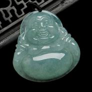 冰种晴水缅甸翡翠玉佛挂件