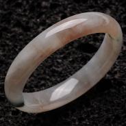 糯冰种淡紫罗兰飘花缅甸翡翠手镯（57.7mm）