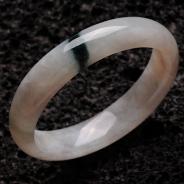 糯冰种淡紫罗兰飘花缅甸翡翠手镯（57.5mm）