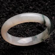 糯冰种淡紫罗兰飘花缅甸翡翠手镯（57.4mm）