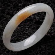 糯冰种黄翡缅甸翡翠手镯（59mm）