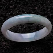 糯冰种淡紫罗兰飘花缅甸翡翠手镯（56.1mm）