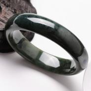 糯冰种油青缅甸翡翠手镯（52.1mm）