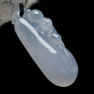 冰种紫罗兰缅甸翡翠福瓜挂件