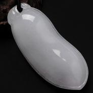 糯冰种淡紫罗兰缅甸翡翠福瓜挂件