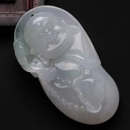 糯冰种淡晴水缅甸翡翠玉佛挂件