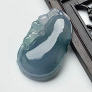 冰种飘花缅甸翡翠福瓜挂件