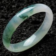 冰种飘花缅甸翡翠手镯（57.7mm）