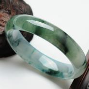 冰种飘花缅甸翡翠手镯（52.8mm）