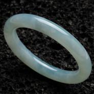 糯冰种晴水缅甸翡翠圆条手镯（57mm）