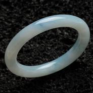 糯冰种晴水缅甸翡翠圆条手镯（57.1mm）