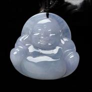 冰种紫罗兰缅甸翡翠玉佛挂件