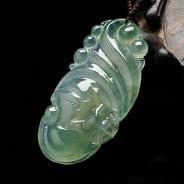 冰种晴水缅甸翡翠福到挂件